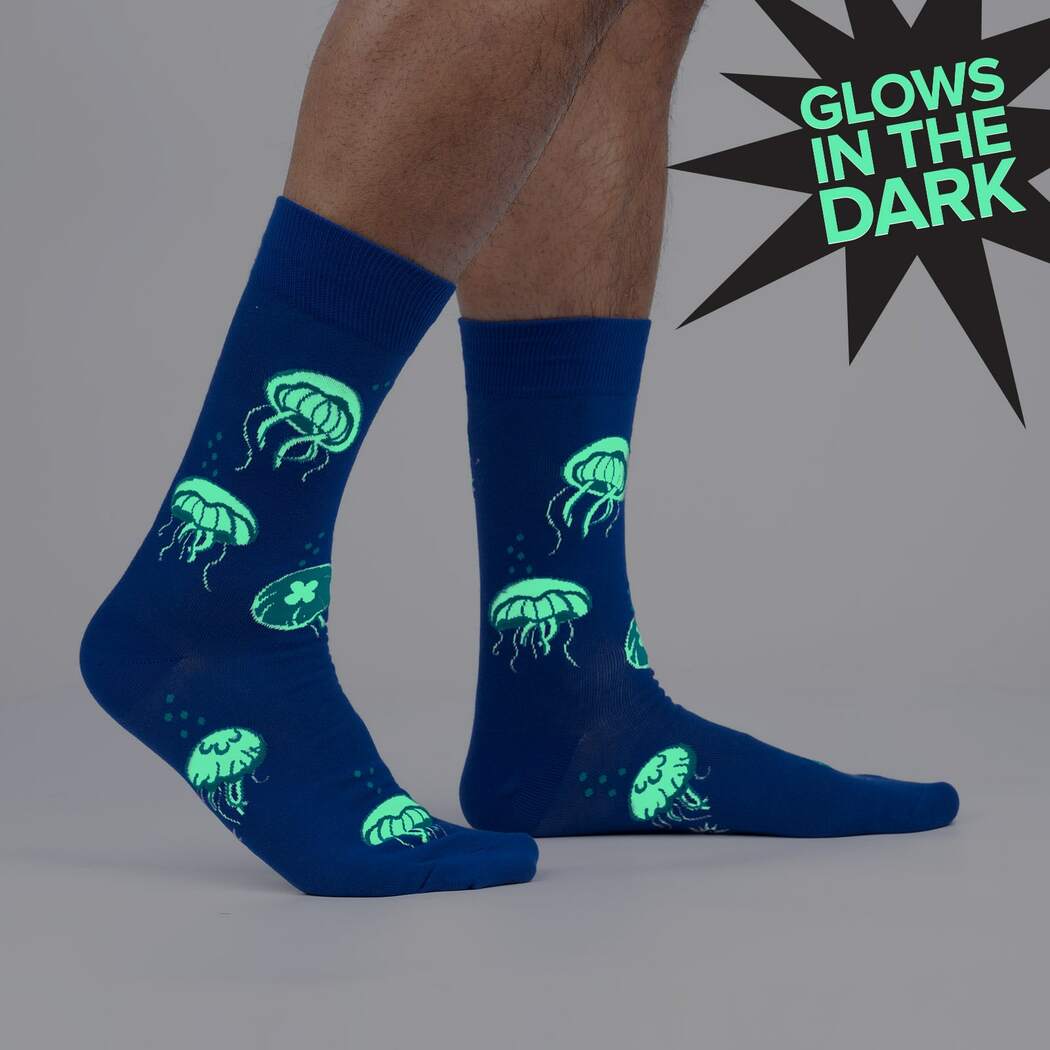 Nice to Sea You Men's Crew Socks - Glow in the Dark