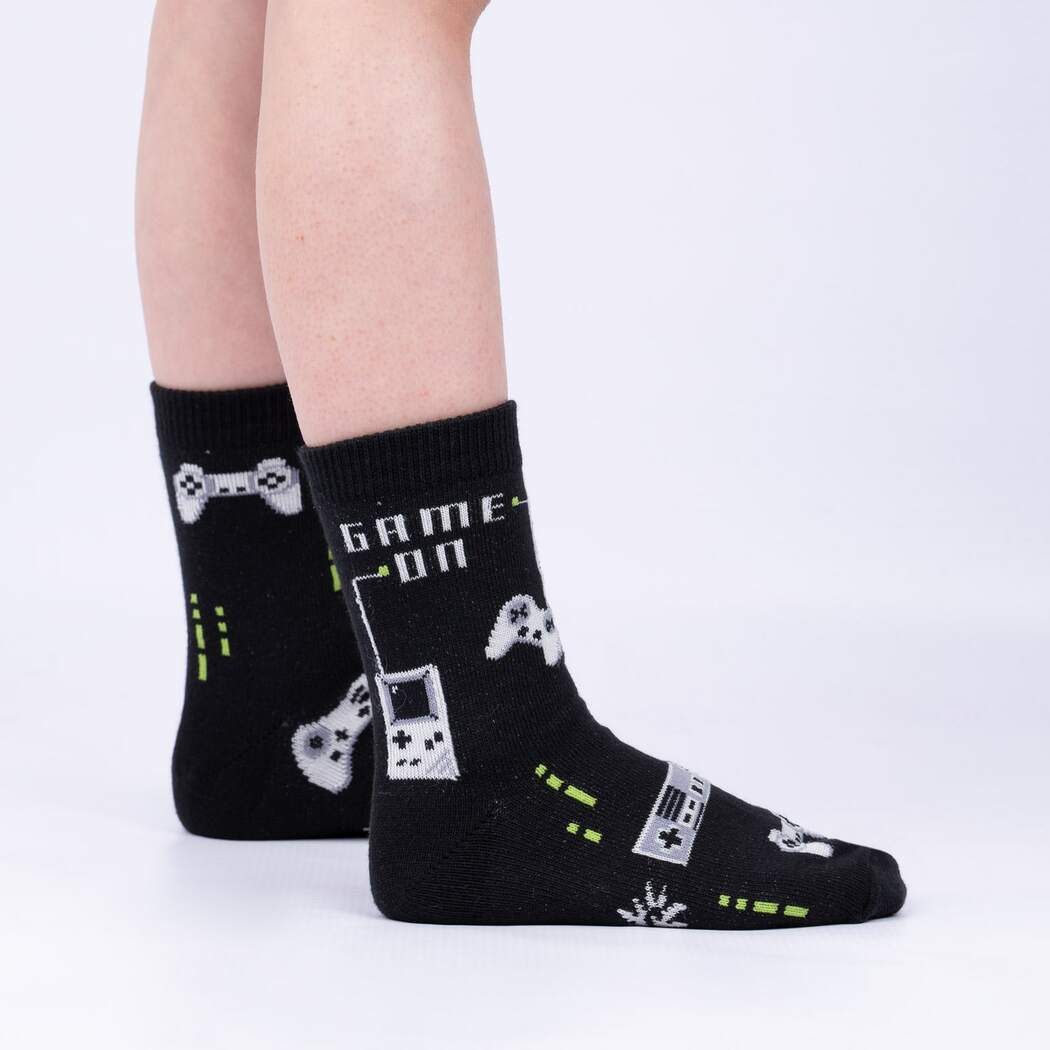 Game On Kids Crew Sock - 3 Pack - Glow in the - Dark The Sockery