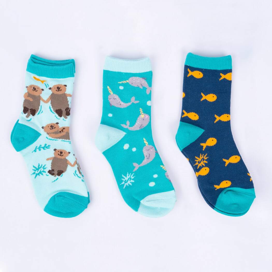 My Otter Half Kids Crew Socks - 3 Pack