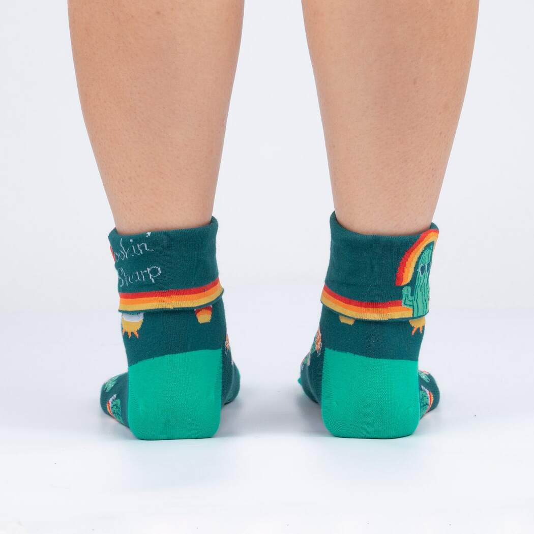 Lookin' Sharp Women's Turn Cuff Crew Socks - The Sockery