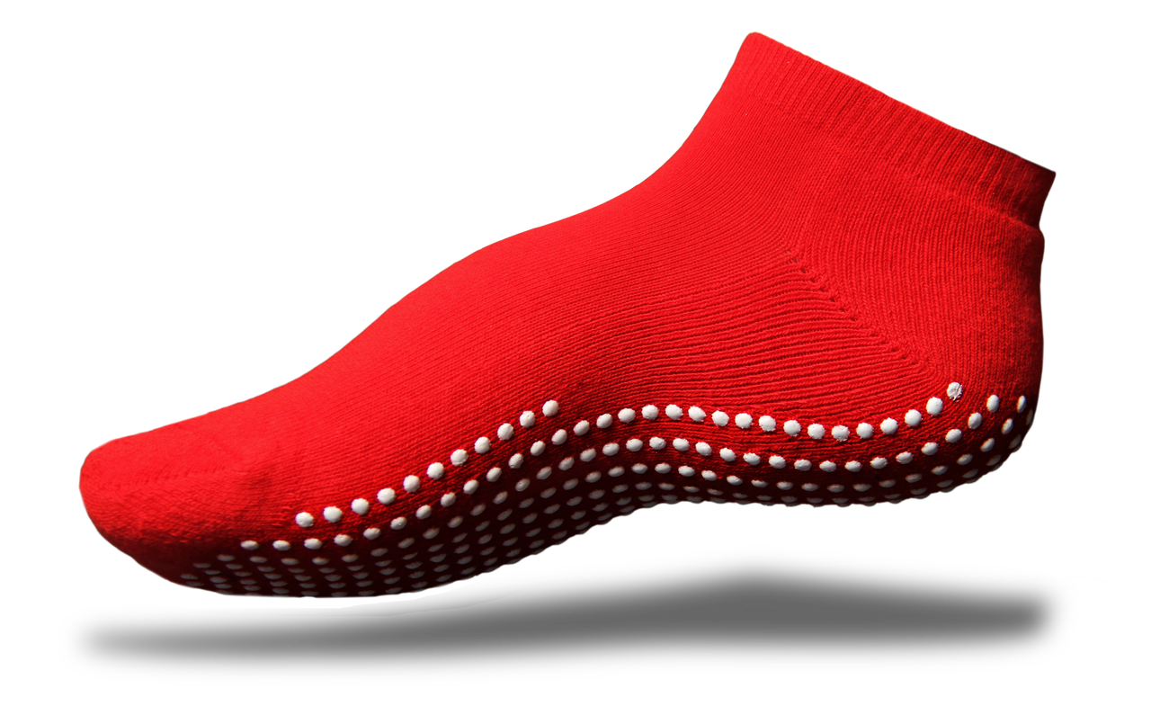 Non Slip Ankle Socks in Red - The Sockery