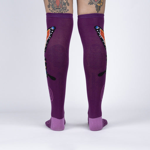 The Monarch Butterly Knee High Socks in purple