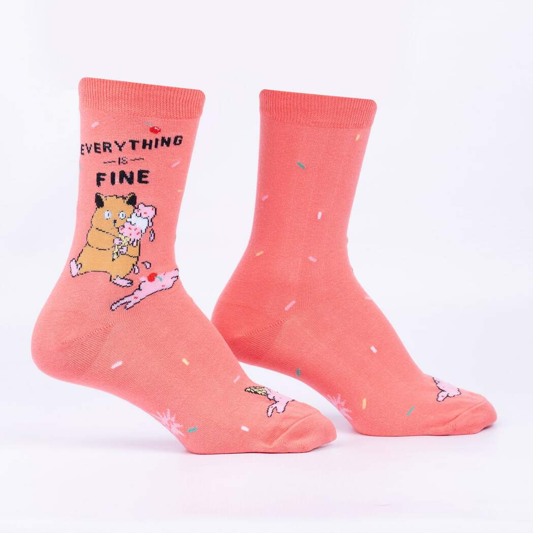 Everything is Fine Women's Crew Socks - The Sockery