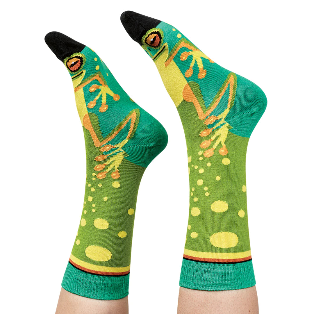 Green Tree Frog Crew Socks - The Sockery