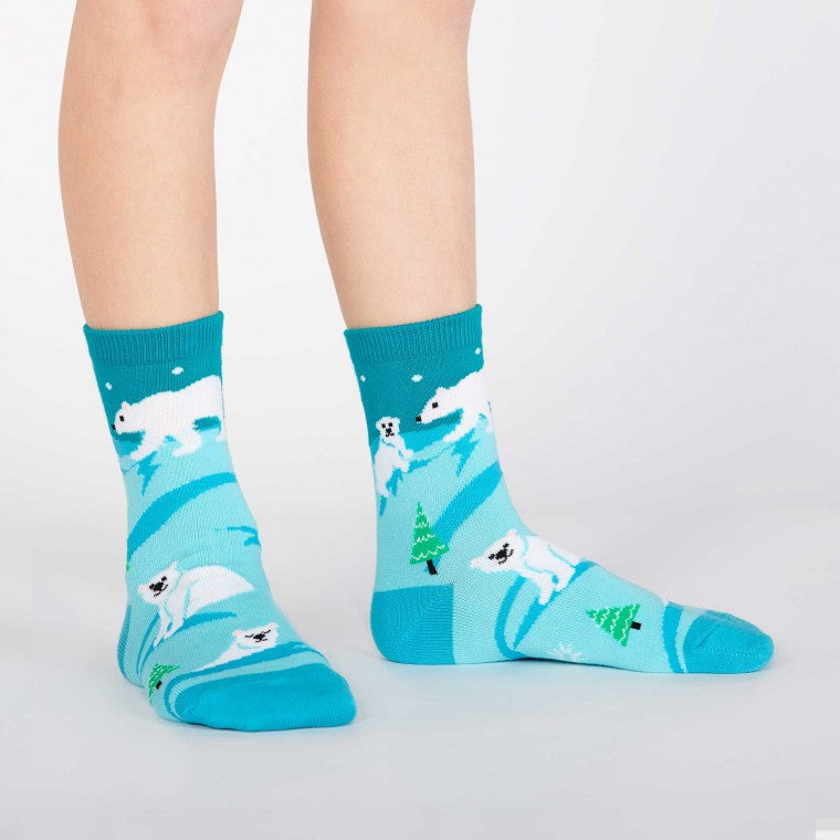 Polar Bear Stare Kids Crew Socks