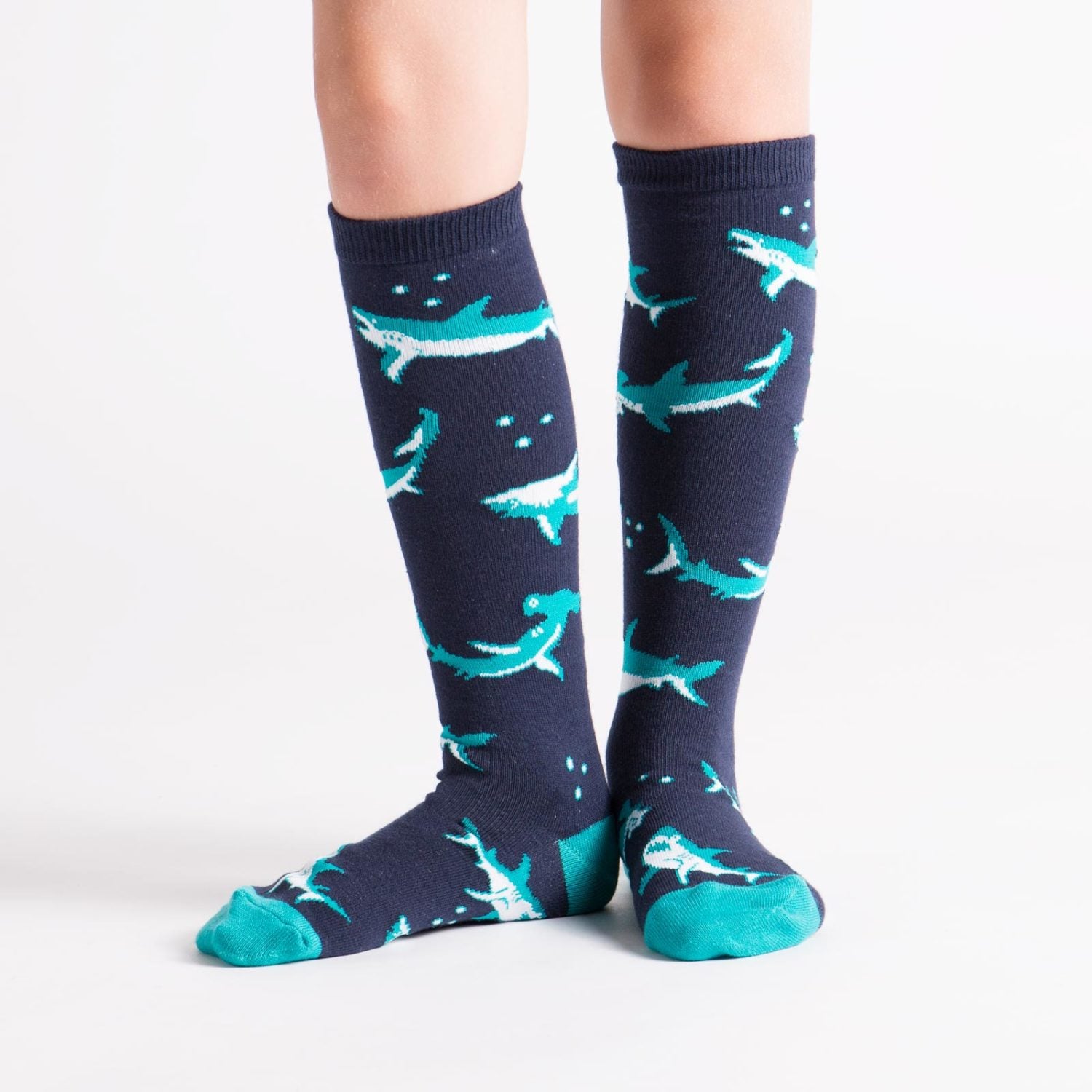 Kids Shark Attack Knee High Socks - The Sockery