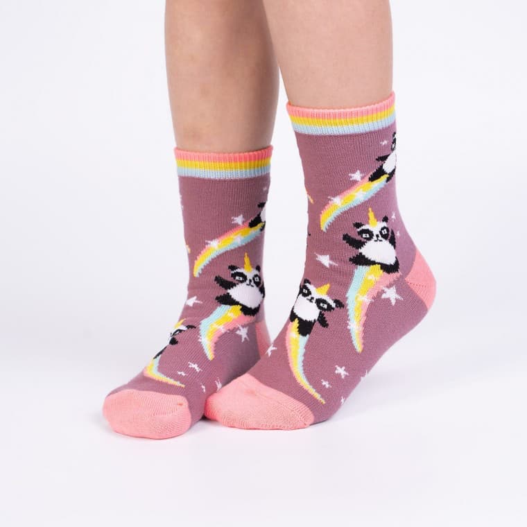 Kids Pandacorn Crew Socks (Aged 3-6yrs)