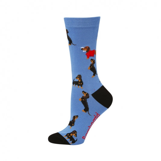 Womens Dachshund Bamboo Crew Socks - The Sockery