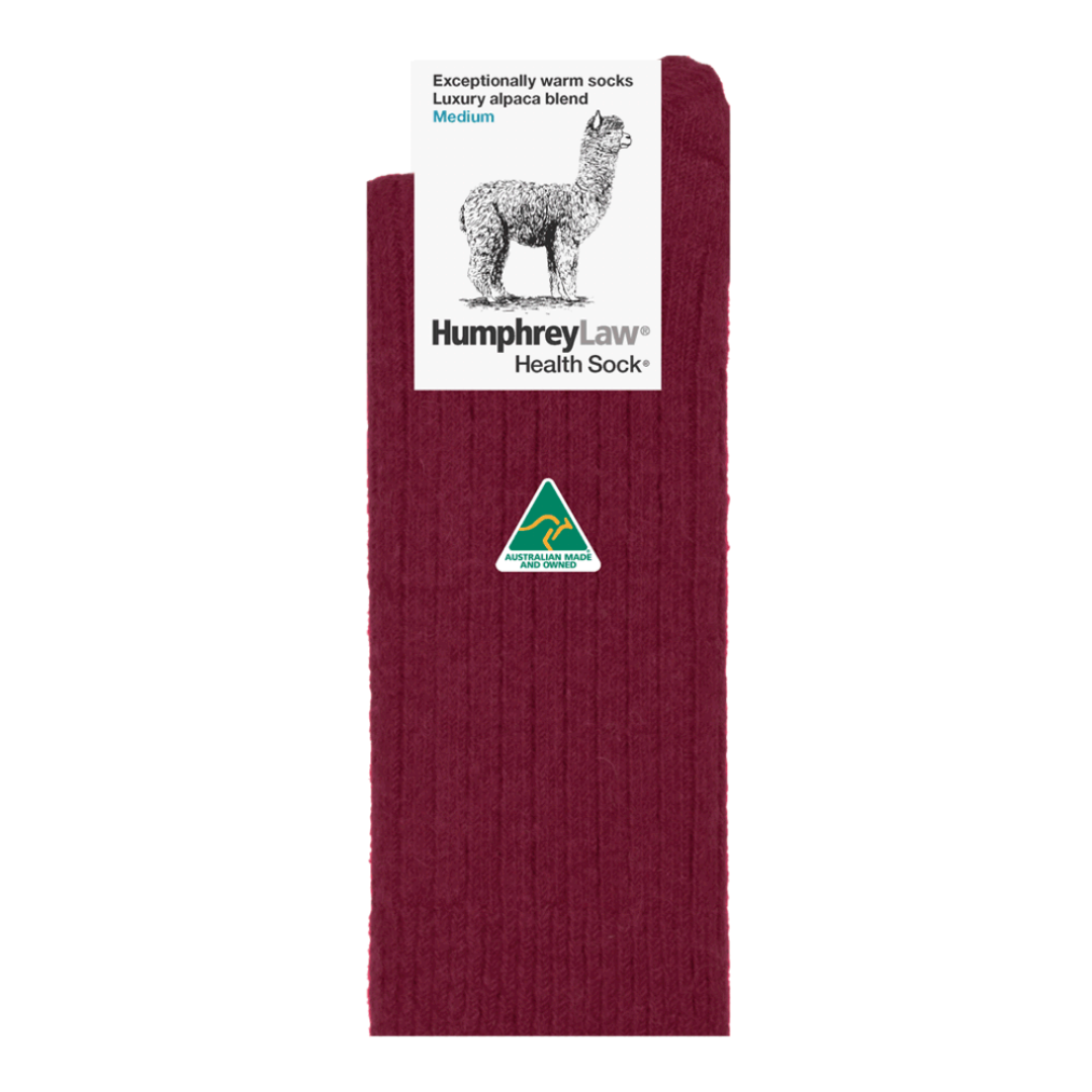 Luxury Alpaca Blend Sock in Berry. -The Sockery