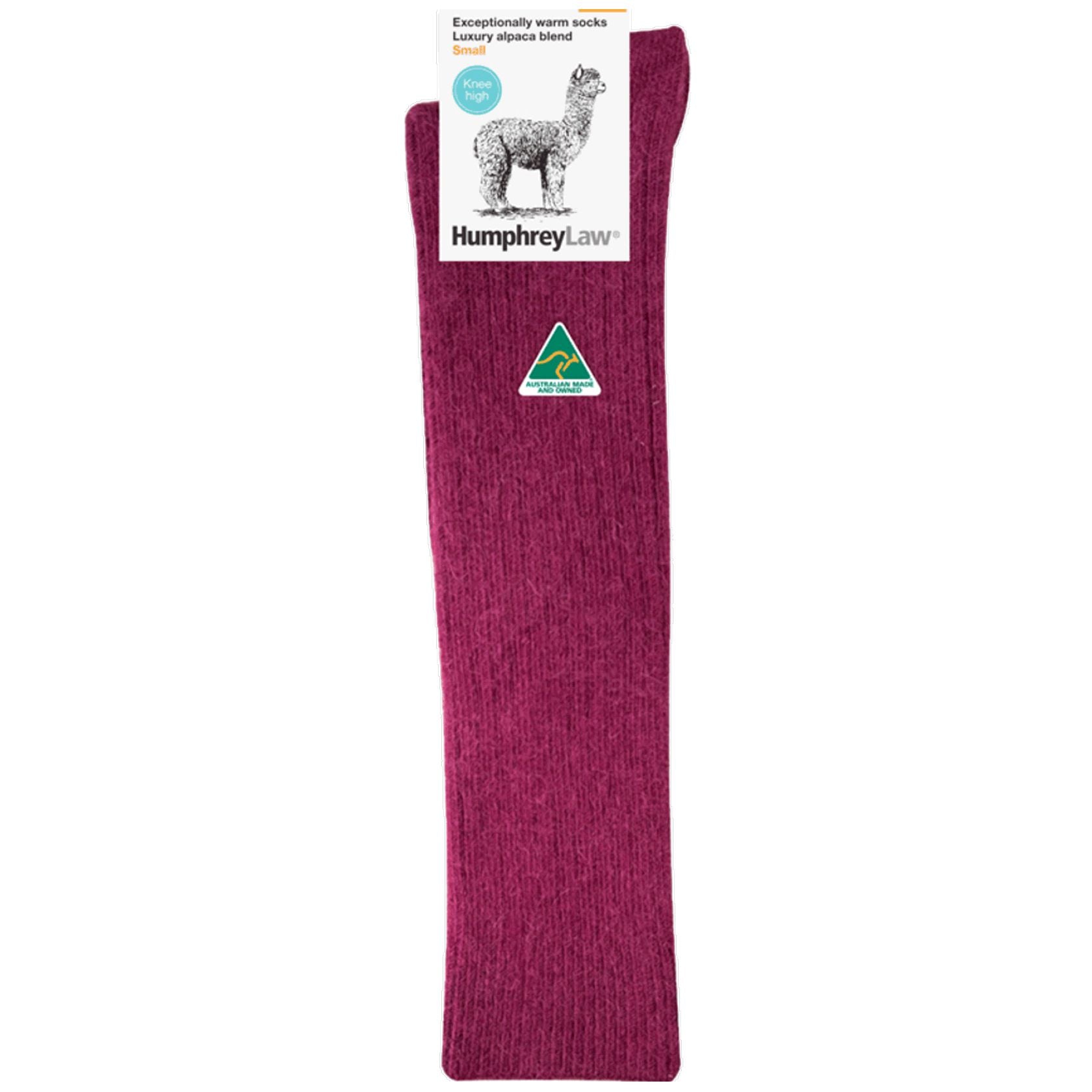 Alpaca Wool Knee High Sock in Berry - The Sockery