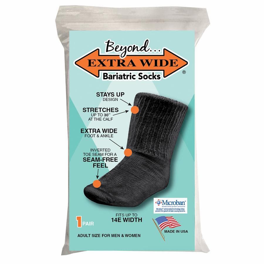 3 Pairs of Super Wide Socks for Lymphedema - Bariatric Sock