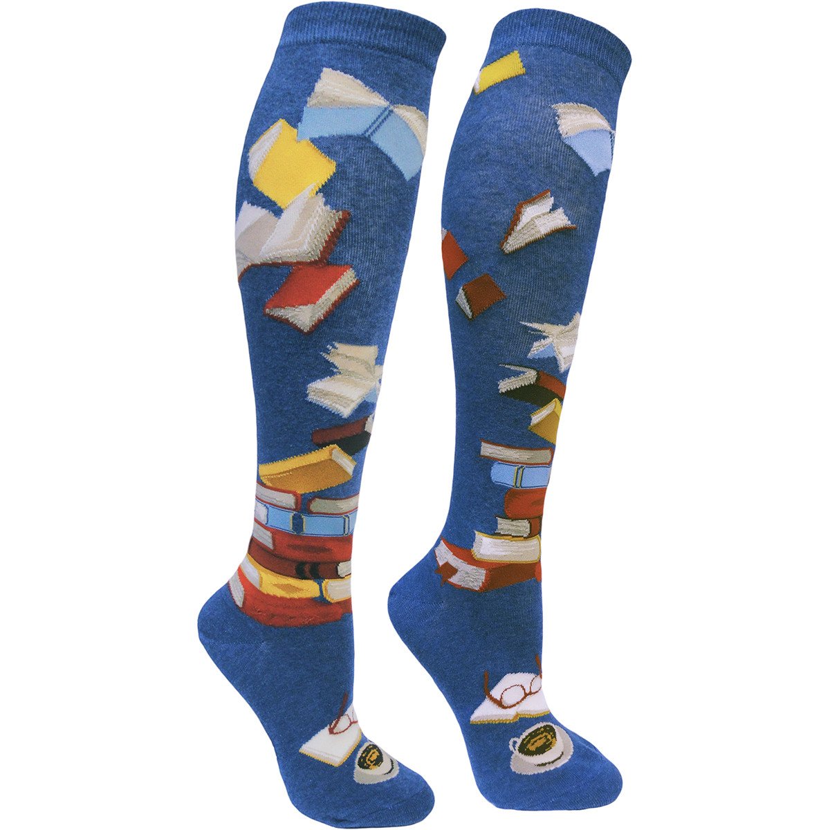 Bibliophile Knee High Socks in Blue
