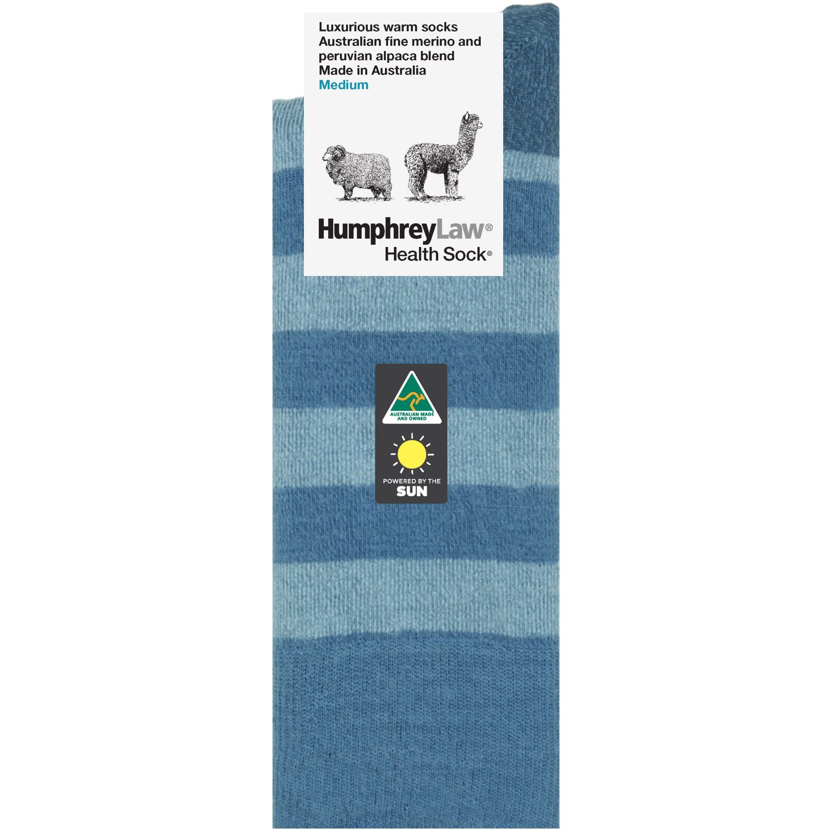 Merino and Alpaca Blend Striped Socks in Blue -The Sockery