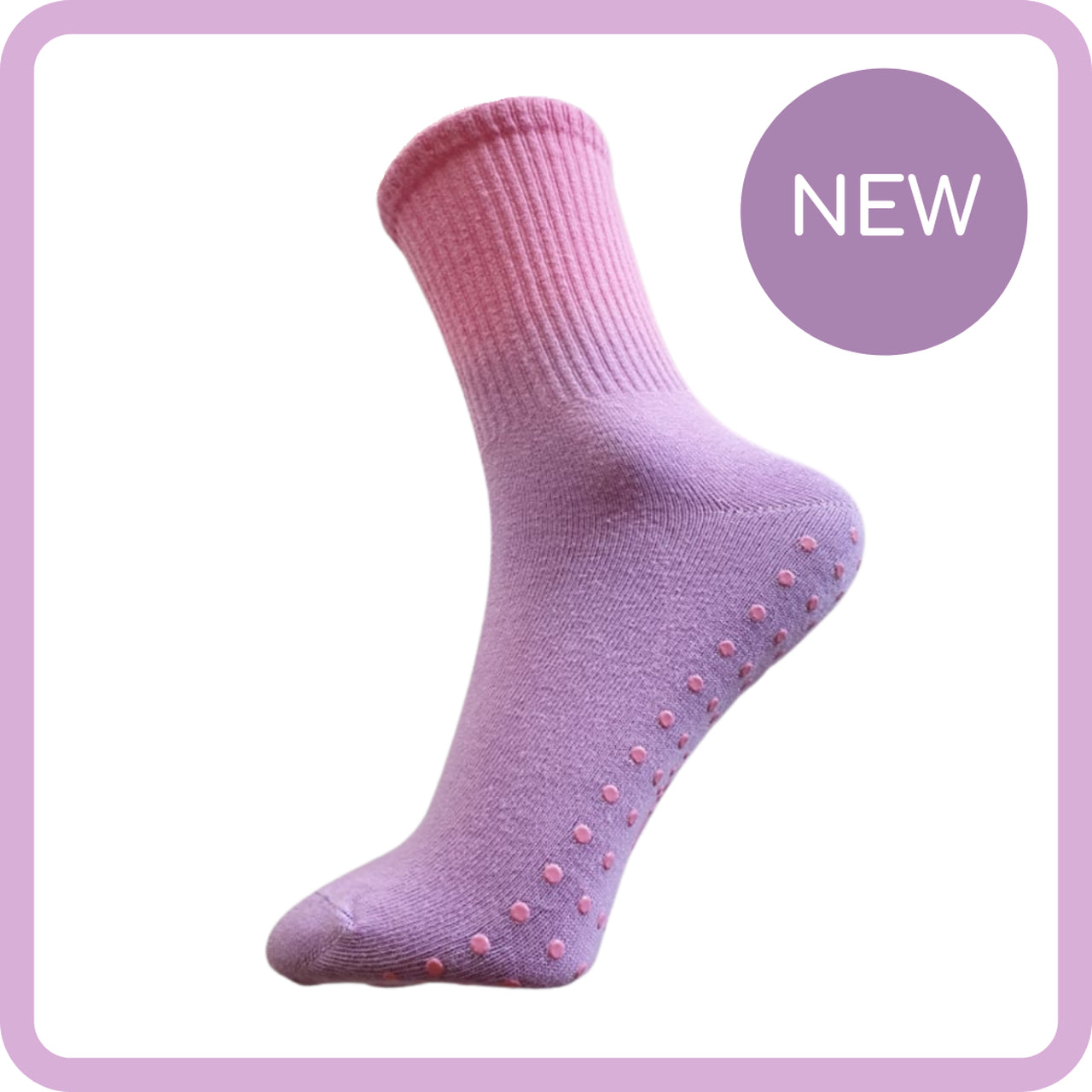 Bubblegum Non-Slip Crew Socks - The Sockery