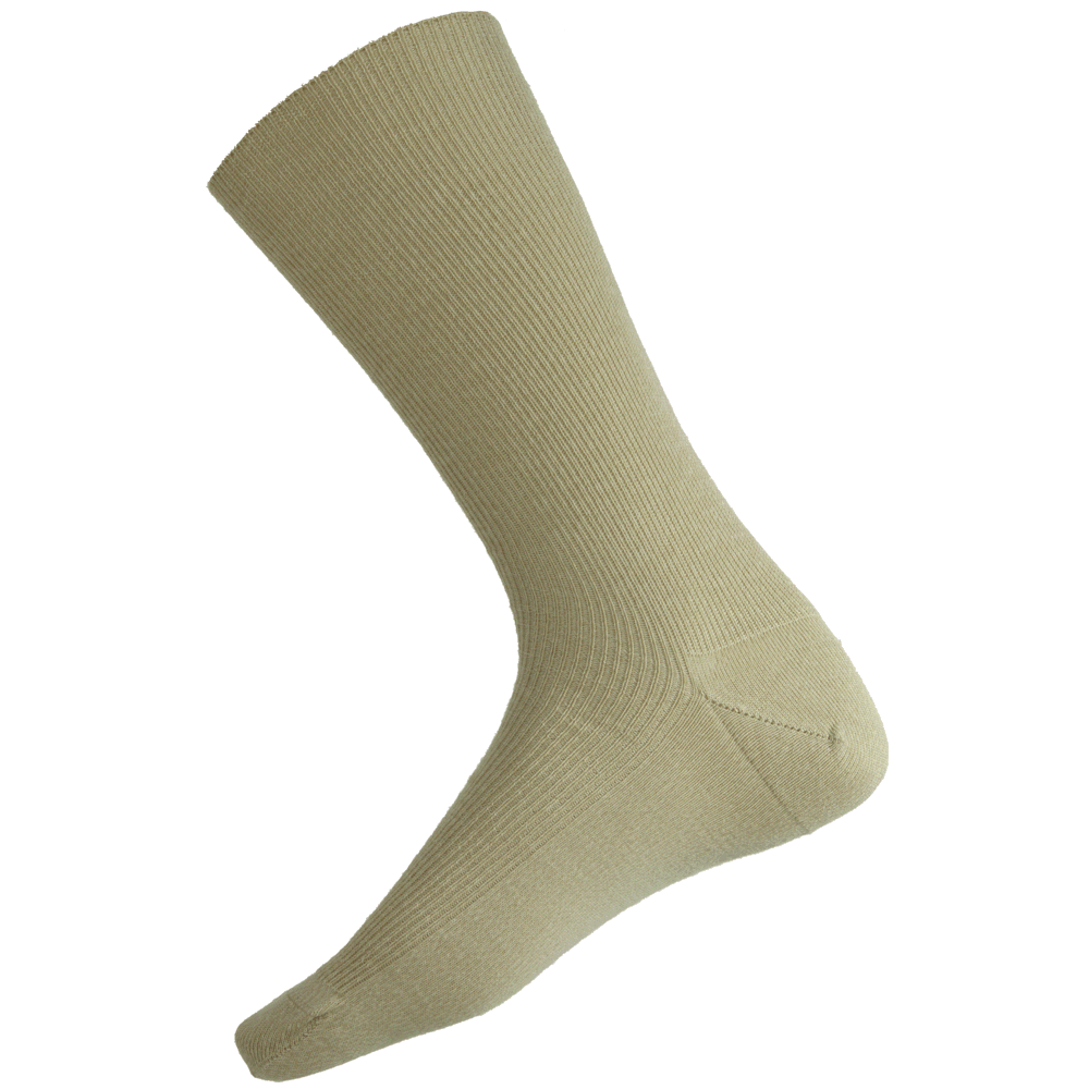 Soft Merino Wool Blend Rib Knit Sock in Sandstone