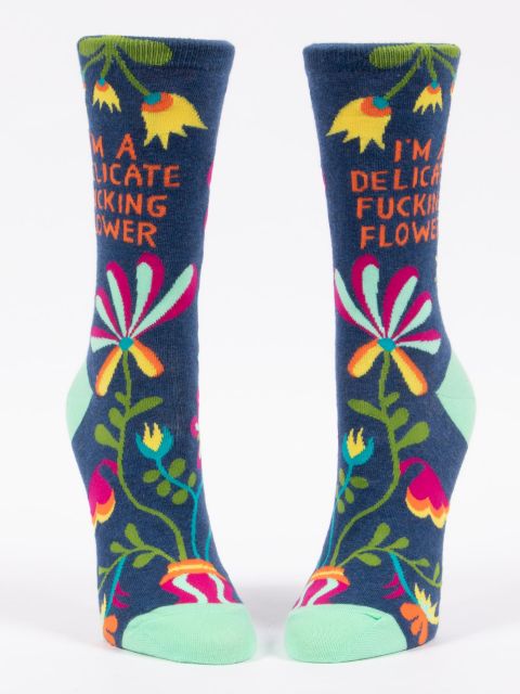 I'm a Delicate Fucking Flower Women's Crew Sock - The Sockery