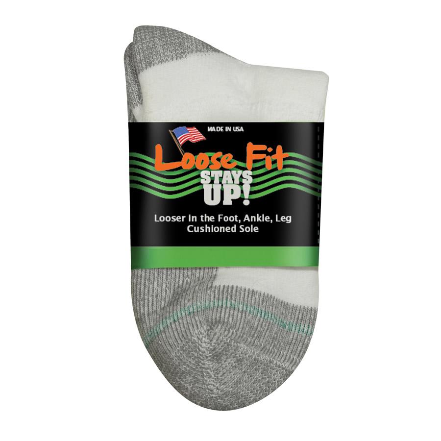 Loose Fit Socks - Quarter Length in White - The Sockery