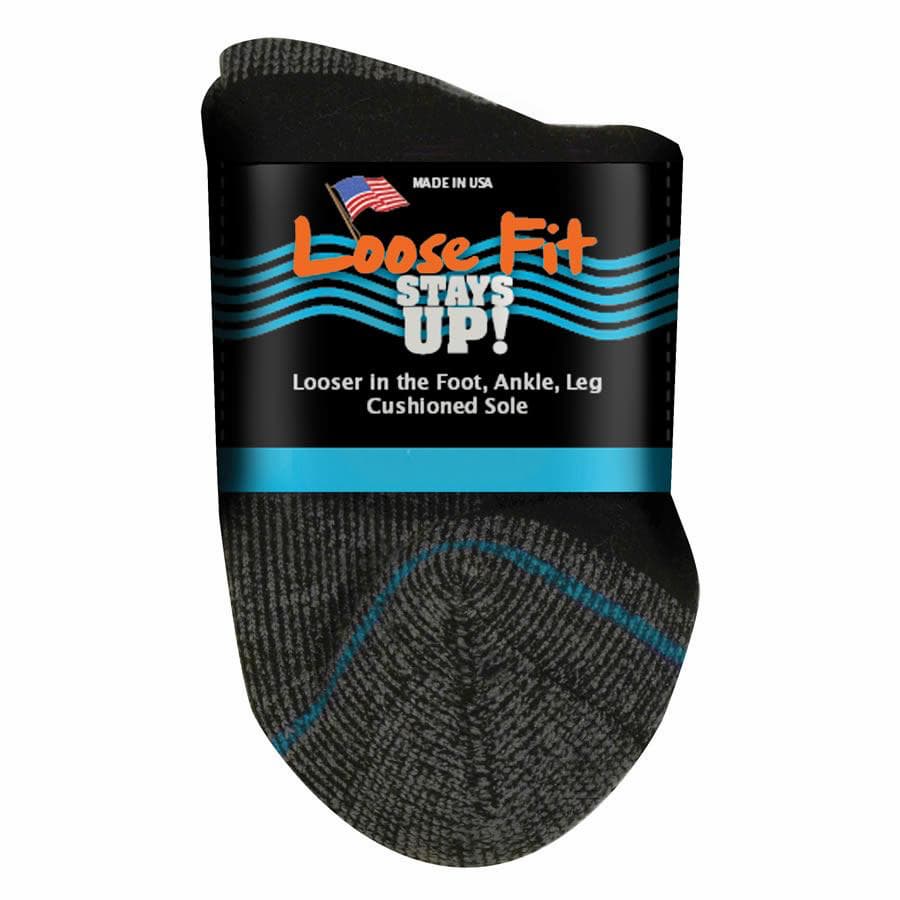 Loose Fit Socks - Quarter Length in Black - The Sockery