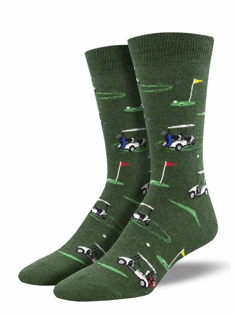 Putting Around Mens Crew Sock in Moss Green