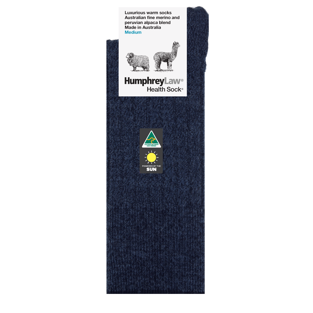 Luxuriously warm wool socks in Navy  - The Sockery