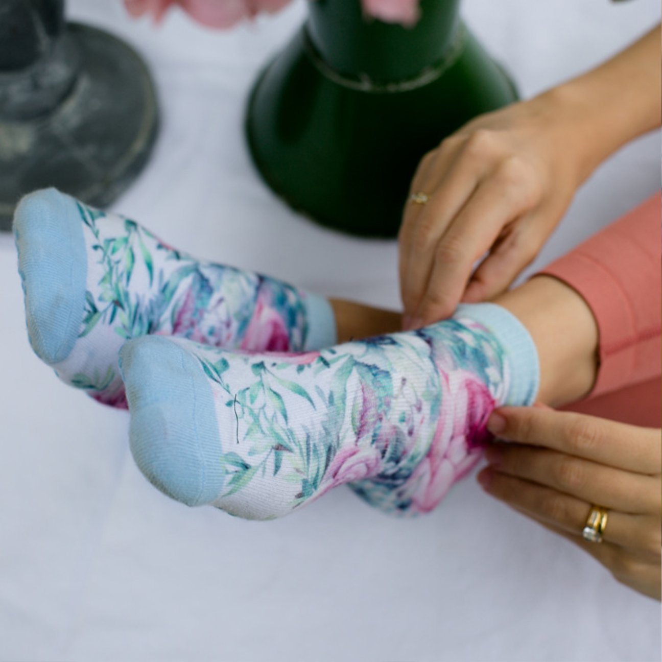 Blossom Print Non Slip Grip Sock - The Sockery