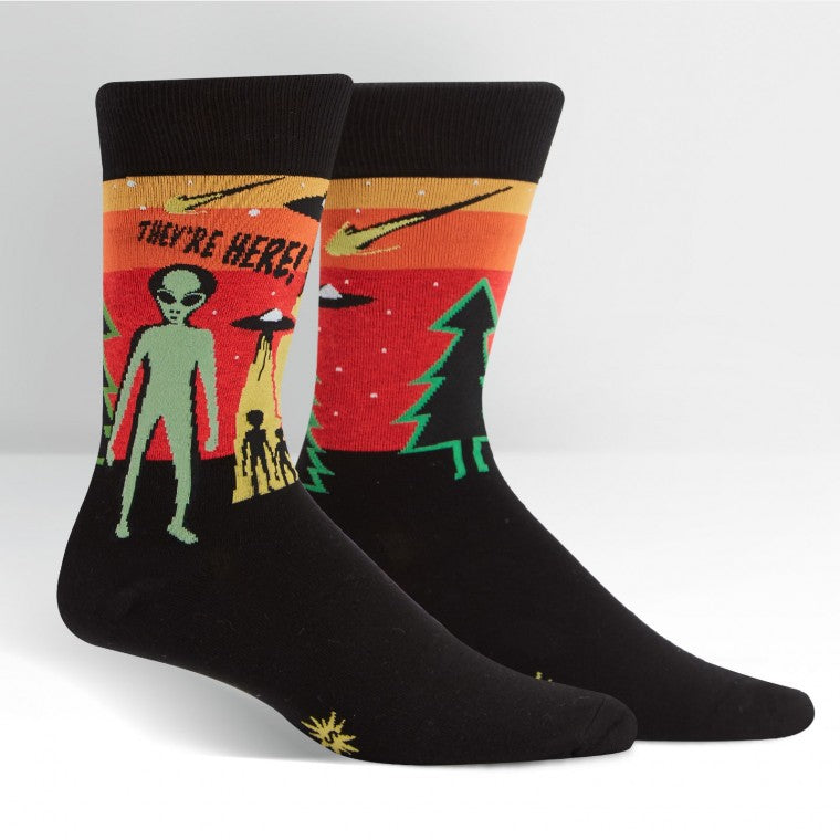 They're Here Mens Crew Socks